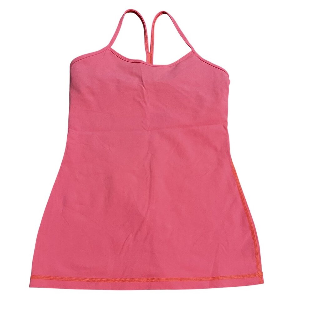 Lululemon Pink, melon, coral Racerback Tank Top With Built-In Bra Size 6